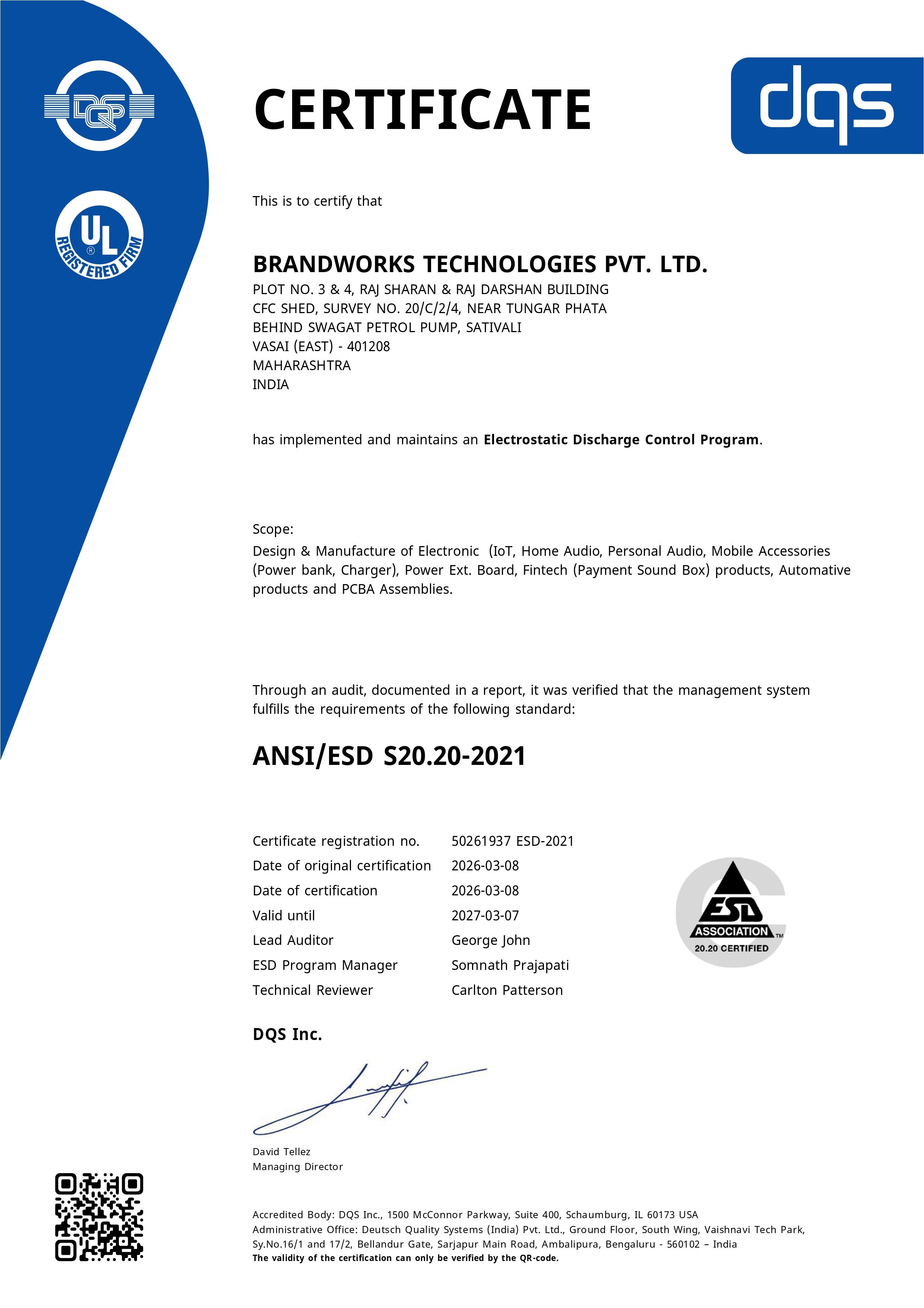 ANSI/ESD S20.20-2021